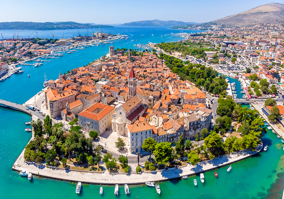 Altstadt Trogir aus der Vogelperspektive