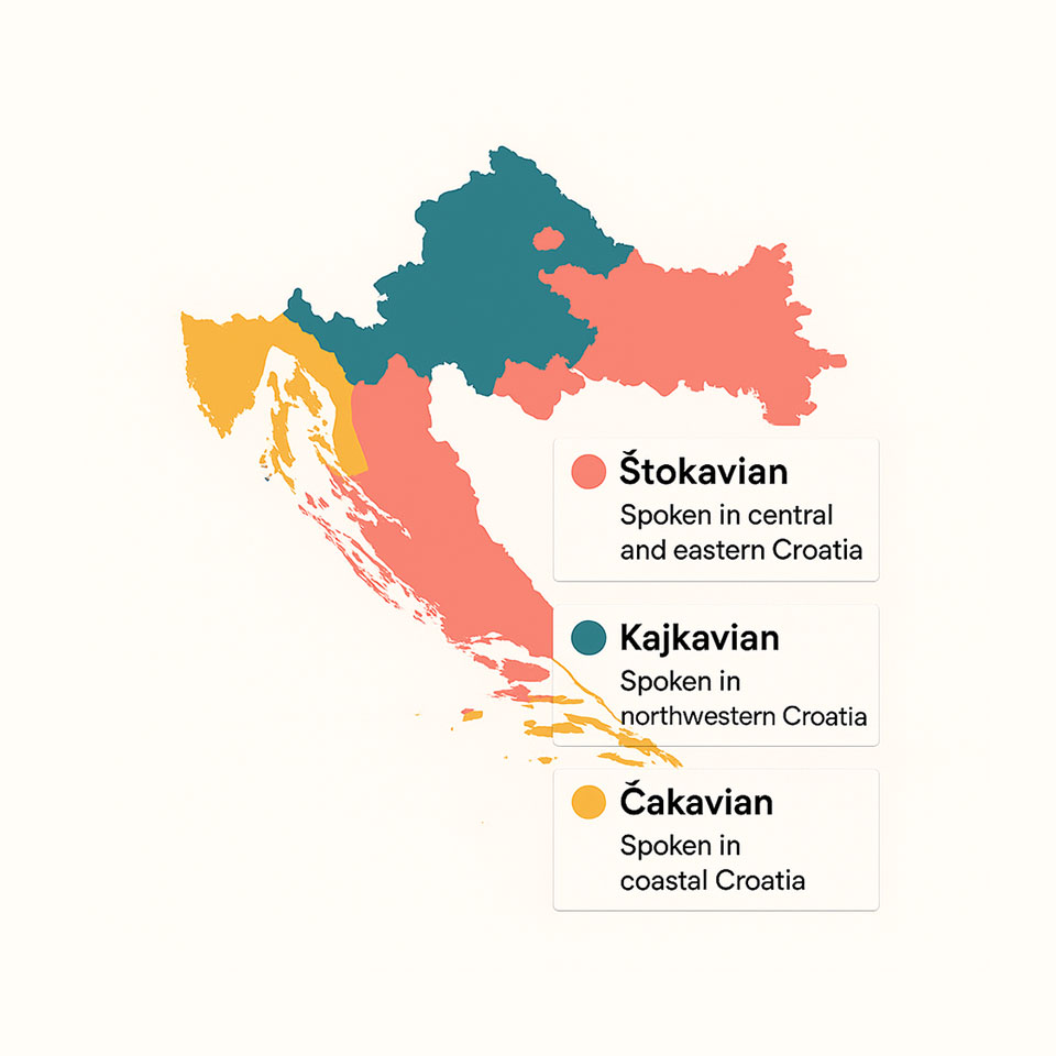 Welche Sprache wird in Kroatien gesprochen? 2 3 dialects in croatian language